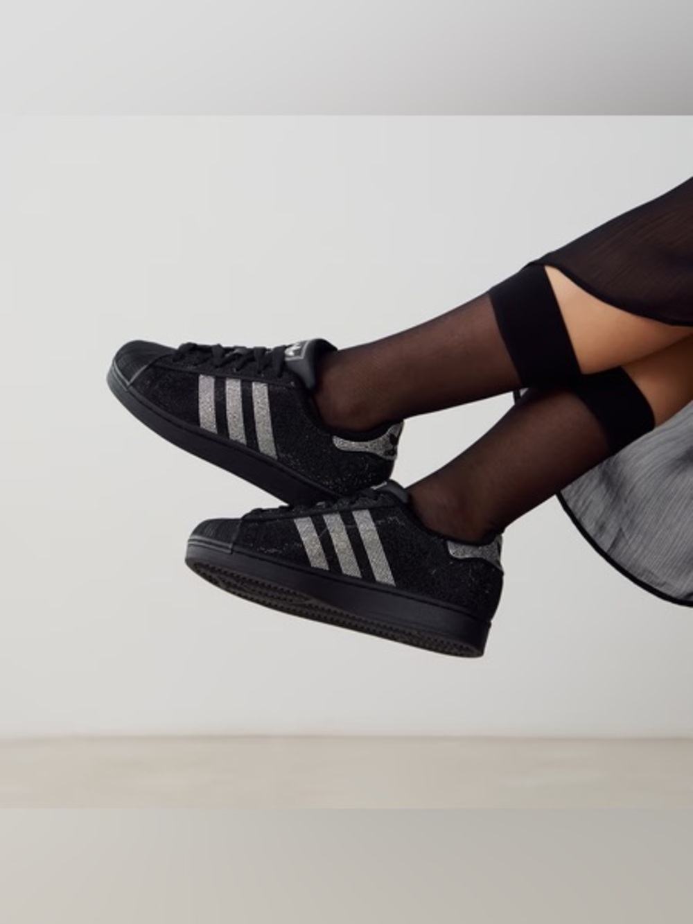 adidas Superstar II Rhinestone Black Silver Sz 8 (Women's) 
(Sep 026)